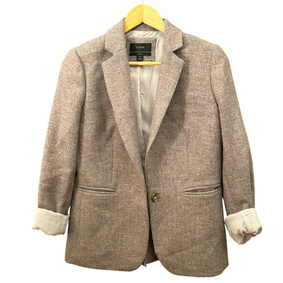 J. Crew Women's Purple Pink Parke Blazer English Birdseye Twill-Wool Size 2 EUC